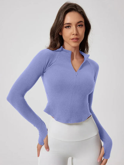 Zip Fleece Long Sleeve Top