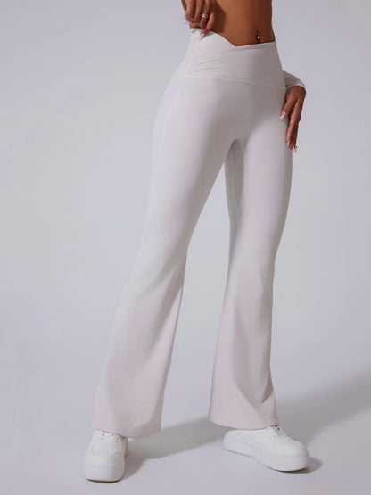 Side Ruching Flared Leggings