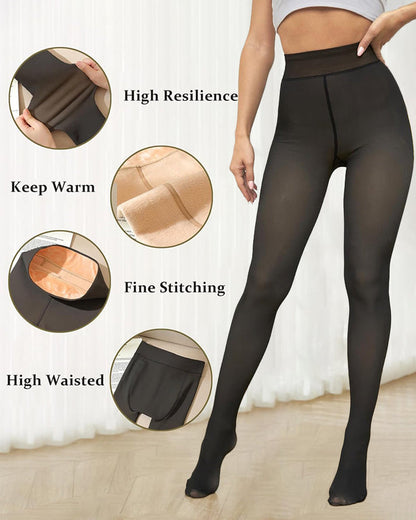 LUNOURI® Translucent Fleece Lined Tights