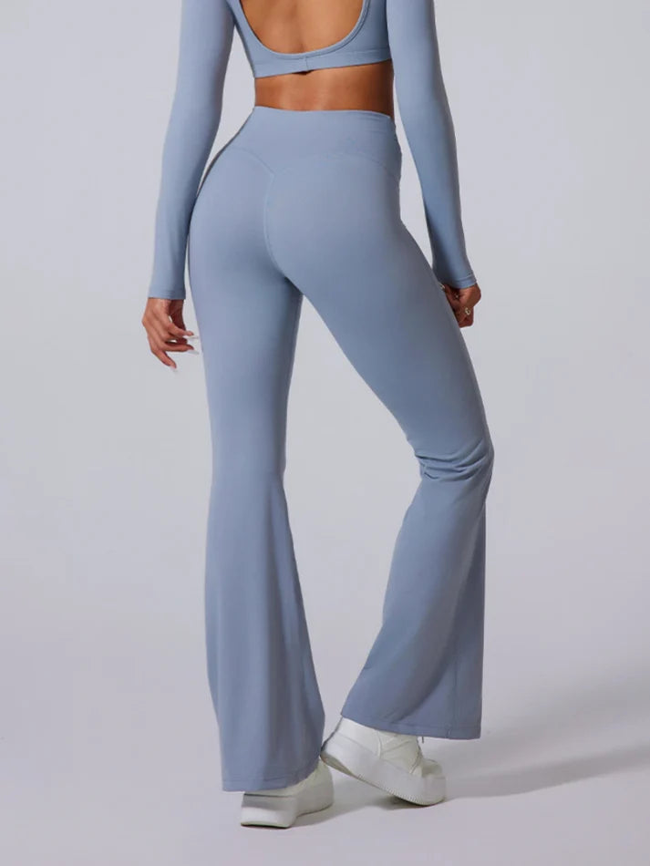 Side Ruching Flared Leggings