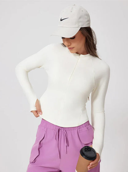 Zip Fleece Long Sleeve Top