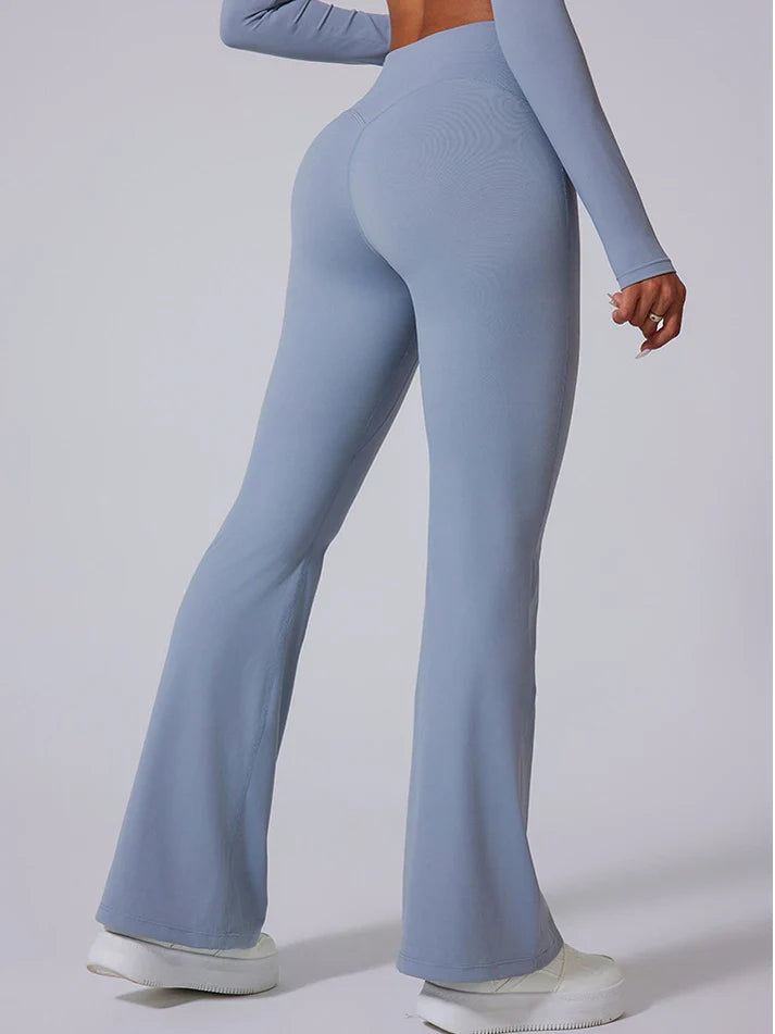 Side Ruching Flared Leggings