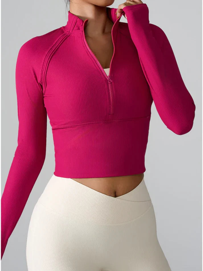 Half-Zip Long Sleeve Top